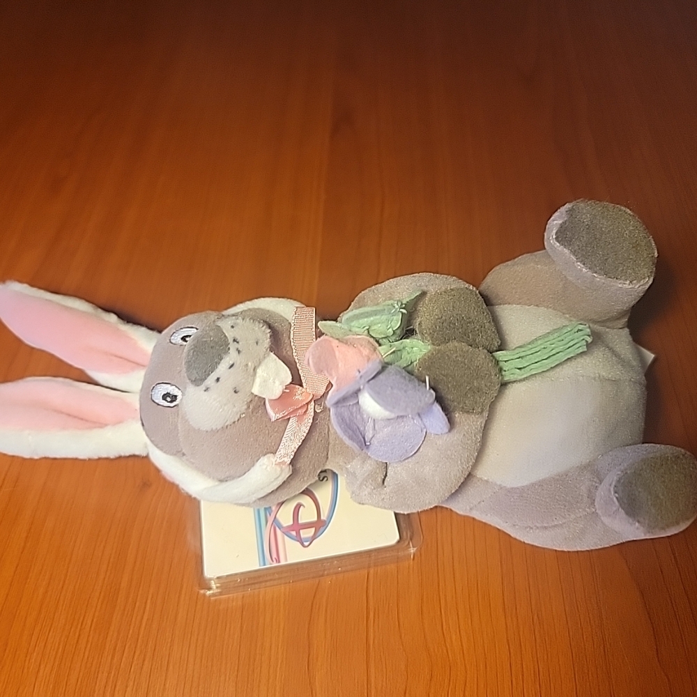 Disney Gray and Pink Stuffed Bunny